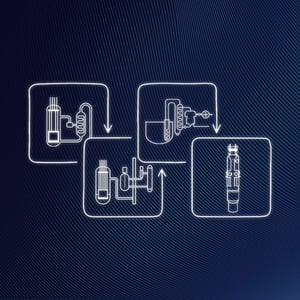 Dark blue background with icons of the different types of SMRs including the NuScale Power Module.
